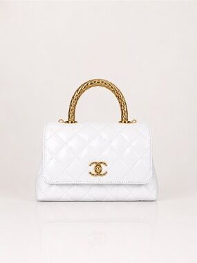 CHANEL Mini Lambskin Coco Handle Bag with Gold Hardware
